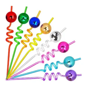 Cheap Cocktail Straw Special Stirrer Straw Mirror Ball Decoration Factory Price