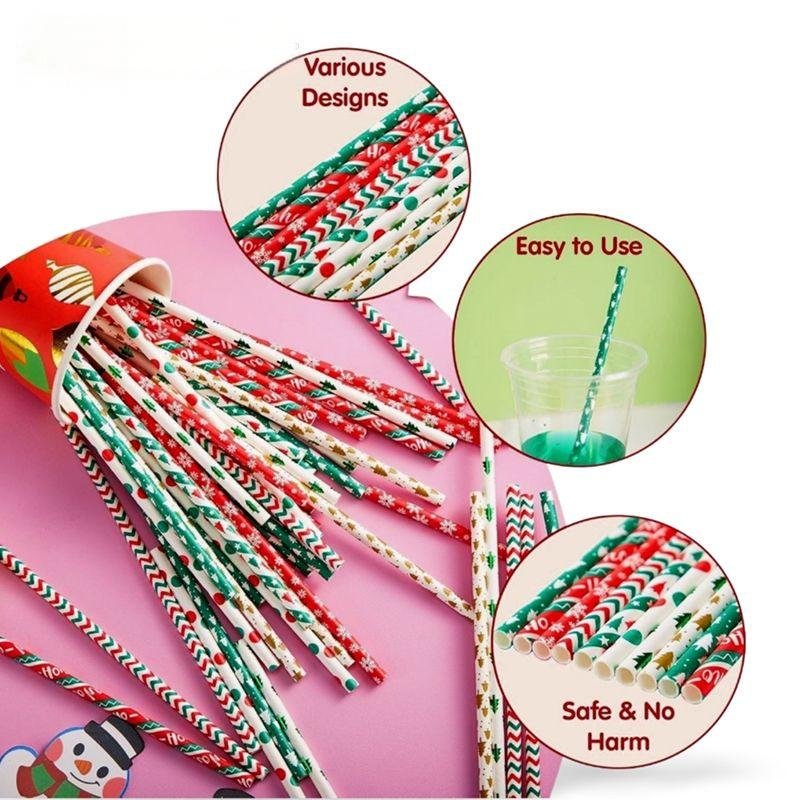 Chrsitmas Paper Straw