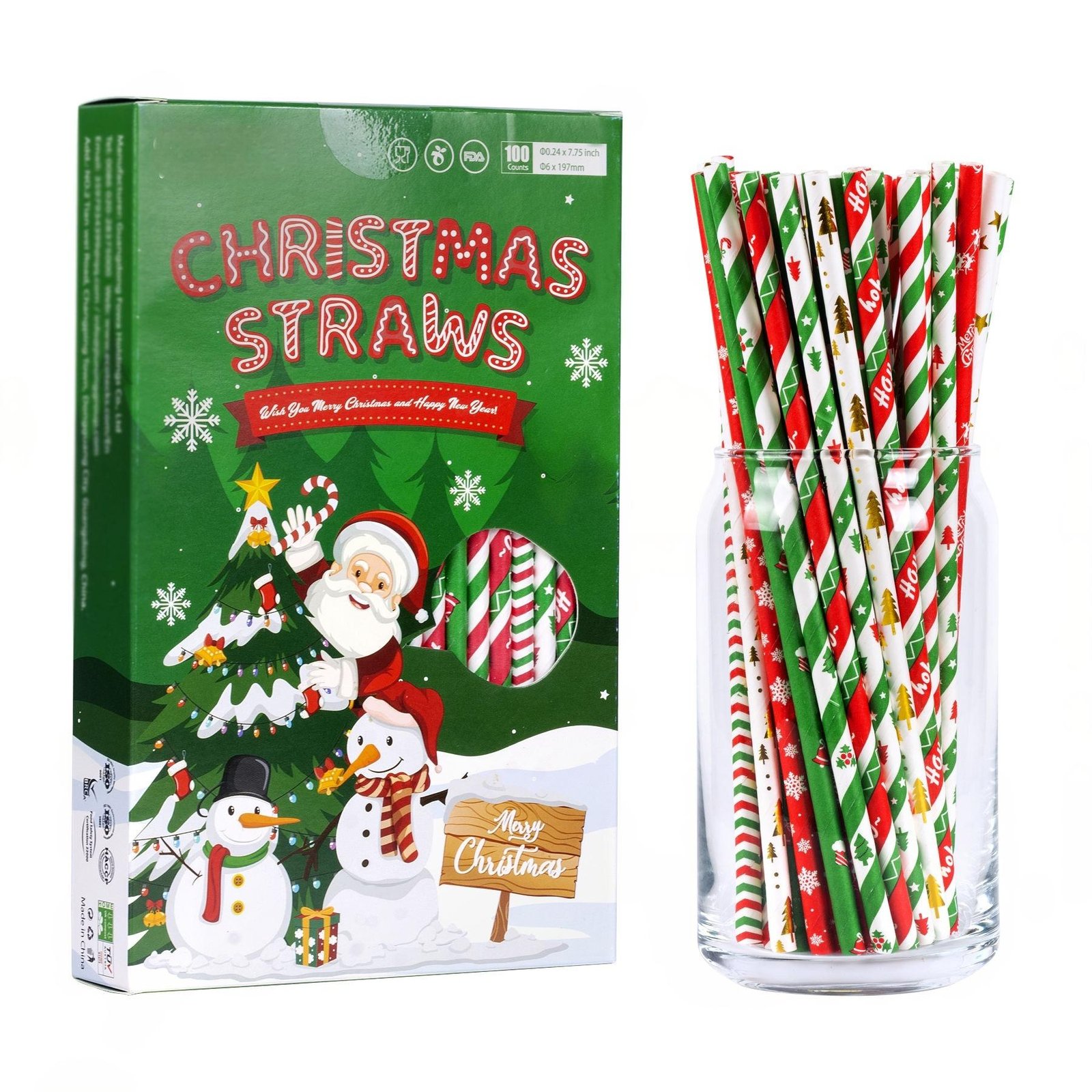 Chrsitmas Paper Straw
